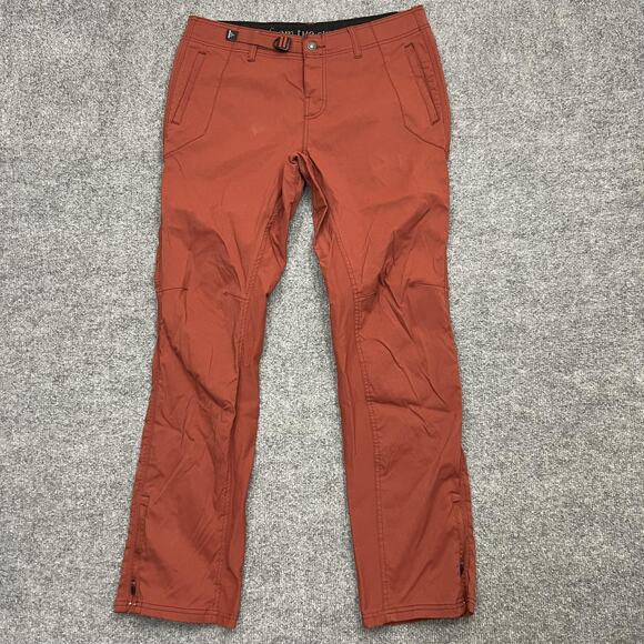 prAna Pants Mens 34 Straight Zip Nylon Spandex Hiking Stretch Outdoor - Picture 1 of 12